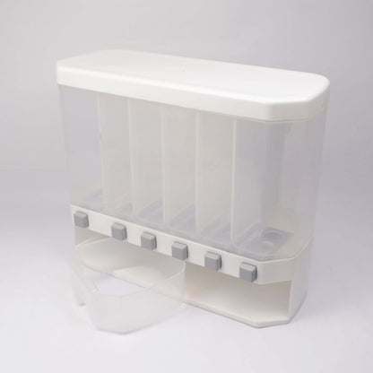Premium 6-Grid Dal, Rice & Grain Storage Organizer