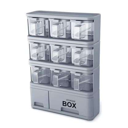 Masala Box & Spice Rack With 9 Spice Jars And Spoons