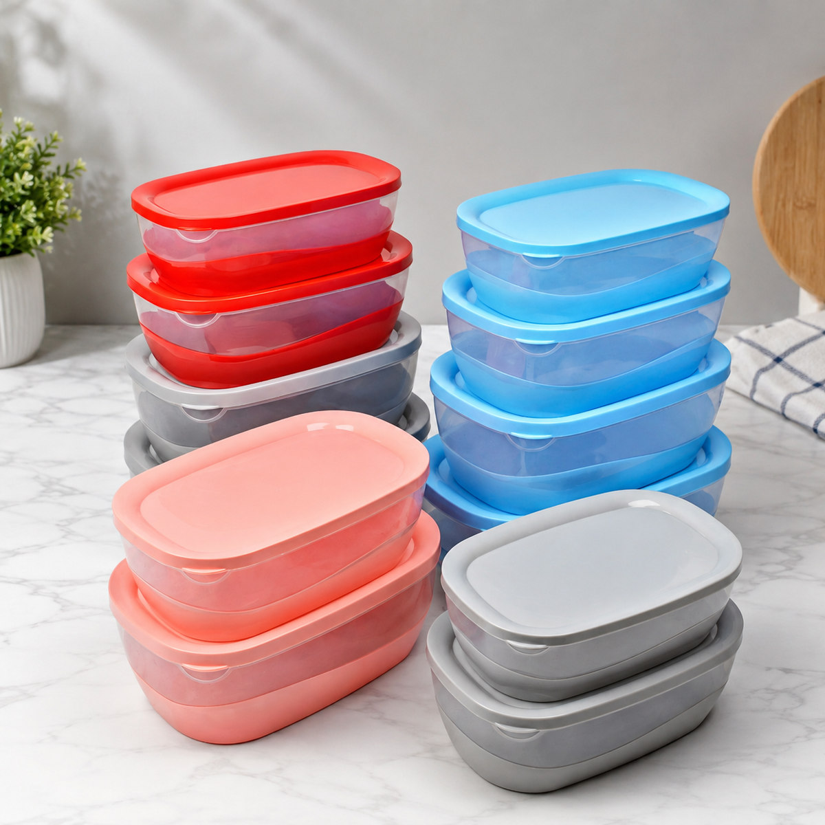 Elite Royal Food Container/ 4 Pc Bowl Set/ High quality Durable Plastic